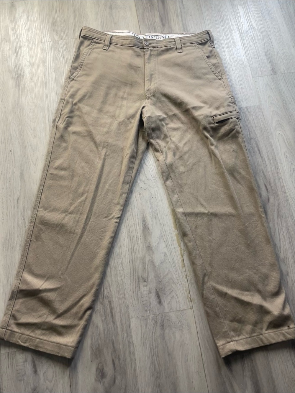 Lands' End Men's Khaki/Tan Straight-Leg Chinos